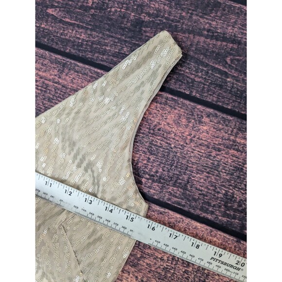 Ralph Lauren Metallic champagne gold midi evening gown size 6 - Picture 7 of 9